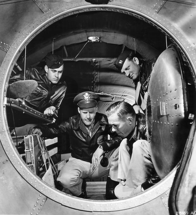 Interior photo of the rear pressurized cabin of the B-29 Superfortress, June 1944