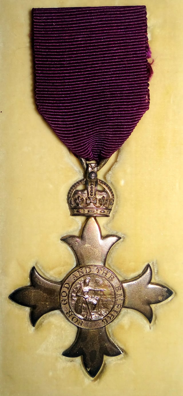 MBE (civil division) as awarded in 1918