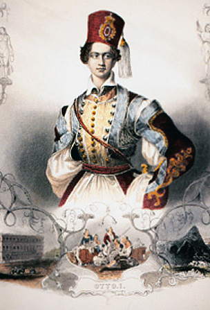 Otto, the first King of modern Greece, in traditional Greek dress.