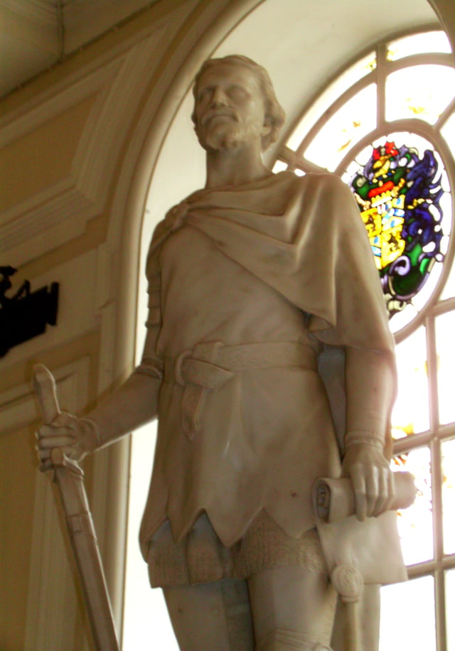 Statue of Owain Glyndŵr (c. 1354 or 1359 – c. 1416) at Cardiff City Hall