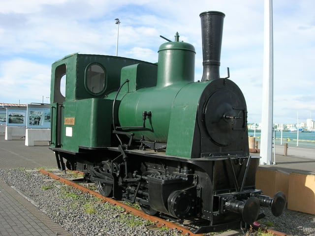 Two steam locomotives were used to build the harbour Reykjavík Docks railway; both are now on display in Reykjavík