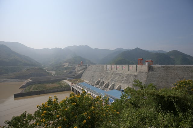 Sơn La Dam in northern Vietnam, the largest hydroelectric dam in Southeast Asia.