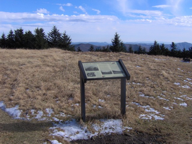 USFS sign marking the former site of the Cloudland Hotel (c. 1885-1910) at Tollhouse Gap.