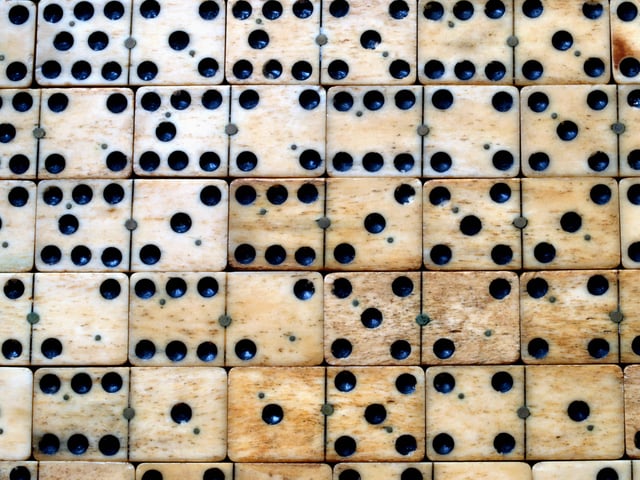 Dominoes made of baleen