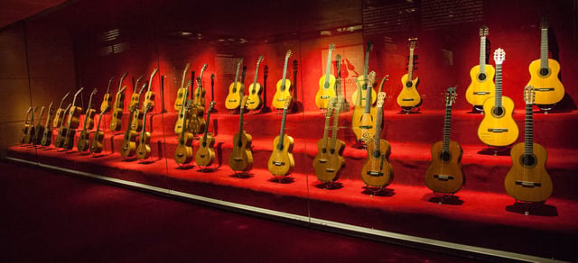 Guitar collection in Museu de la Música de Barcelona