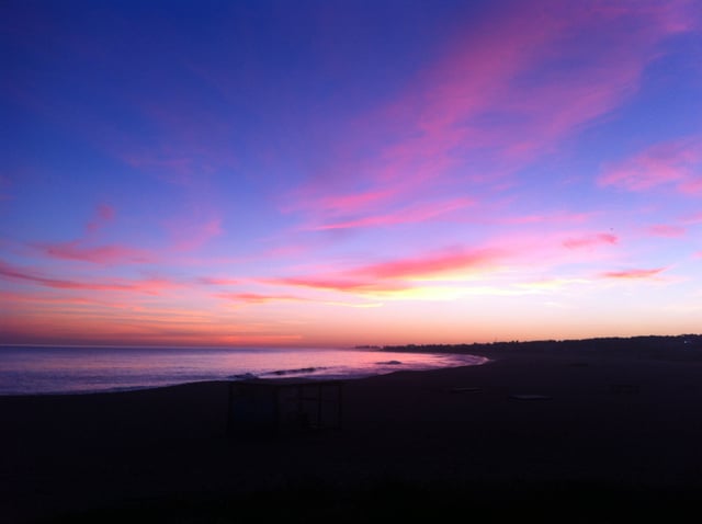 Manantiales Beach at the sunset