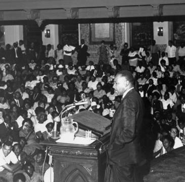 Martin Luther King, Jr. lecturing at Temple University