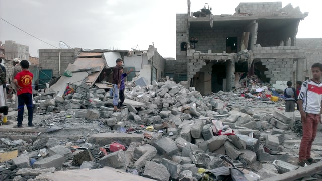 Yemeni capital Sanaa after Saudi Arabian-led airstrikes against the Shia Houthis, October 2015