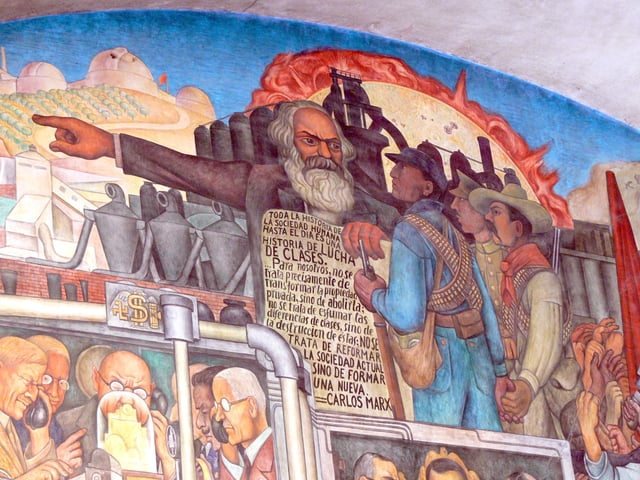 Mural by Diego Rivera showing Karl Marx, in the National Palace in Mexico City