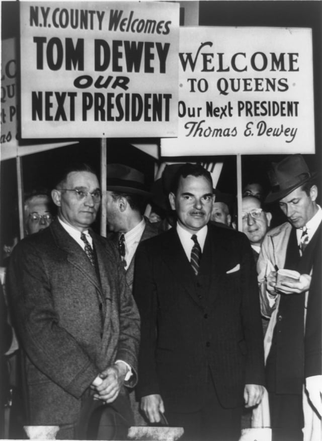 Dewey during a campaign tour in New York