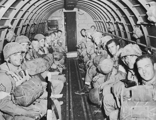American paratroopers of the 504th PIR bound for Sicily, July 1943.