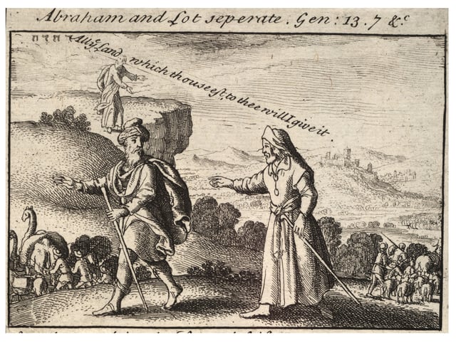 Depiction of the separation of Abraham and Lot by Wenceslaus Hollar