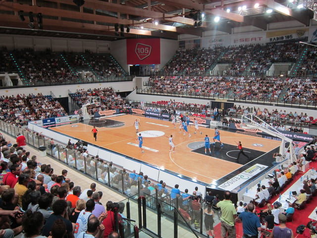 A basketball game at 105 Stadium Arena