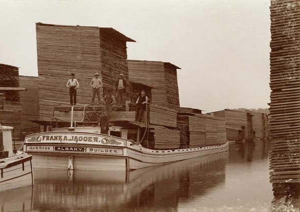 The Albany Lumber District was home to the largest lumber market in the nation in 1865.