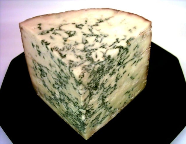Stilton cheese veined with Penicillium roqueforti
