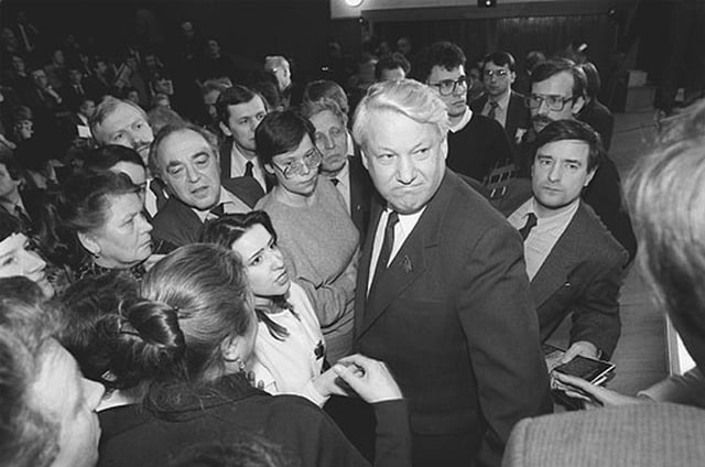 Boris Yeltsin during his electoral campaign on 1 February 1989.