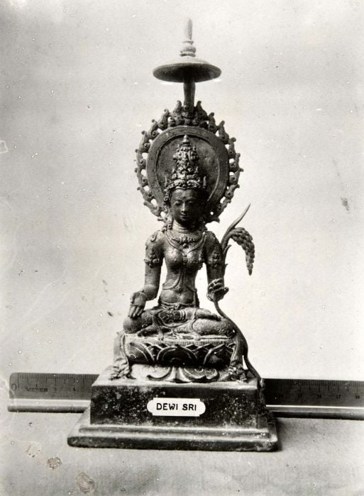 Ancient statue of Dewi Sri from Java (c. 9th century)