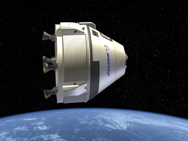 Rendering of CST-100 in orbit