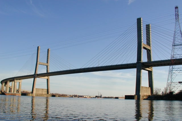 The Cochrane–Africatown USA Bridge spanning the Mobile River.