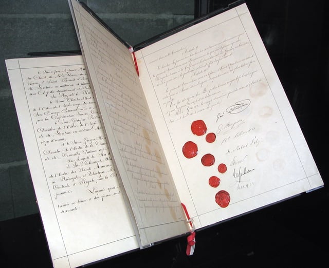 The 1864 Geneva Convention, one of the earliest formulations of international law