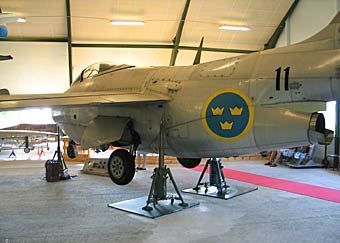 Saab S 29C preserved in an aviation museum