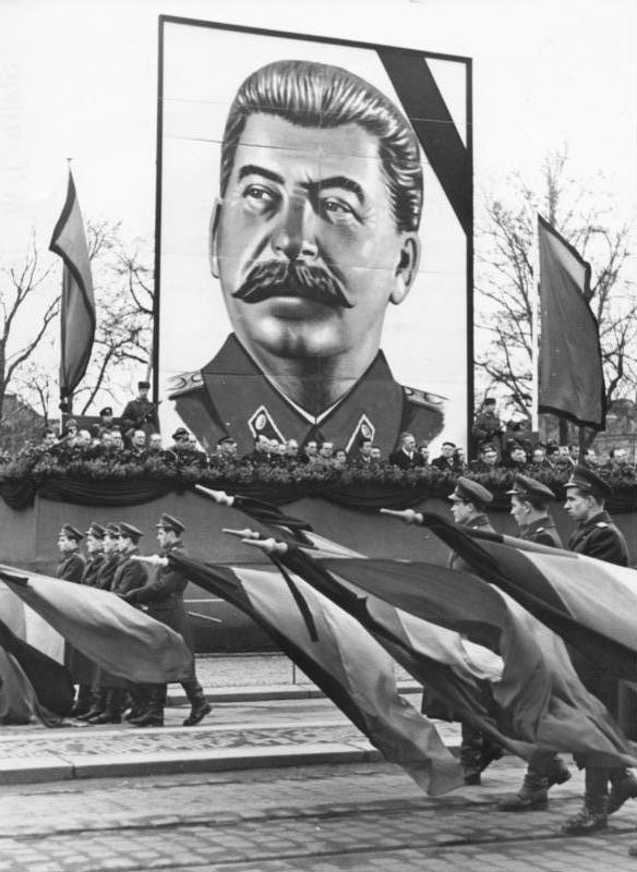 A mourning parade in honor of Stalin in Dresden, East Germany