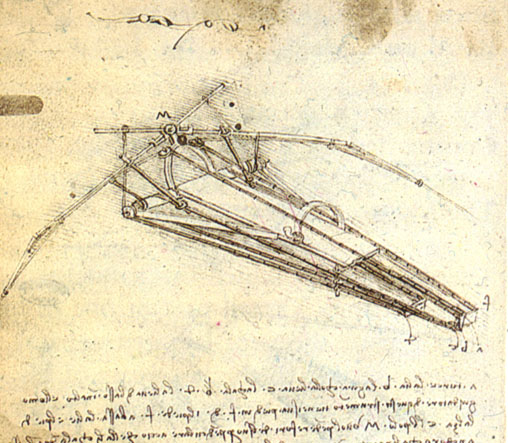 A design for a flying machine (1488), Institut de France, Paris