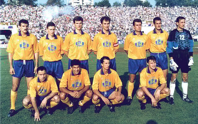 Petrolul squad that won the Romanian Cup in 1995.