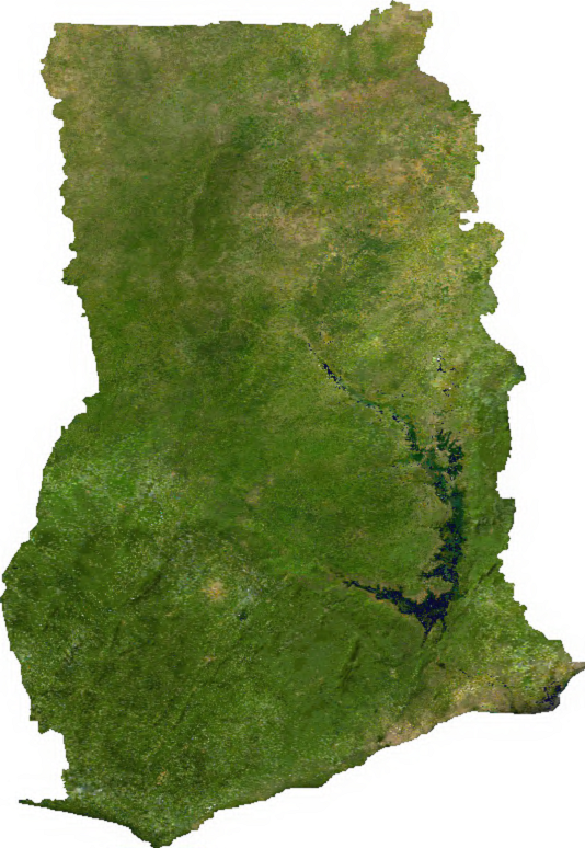 Ghana satellite image from outer space