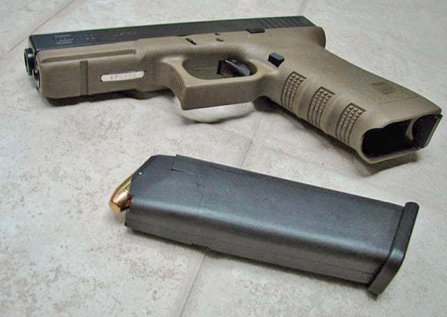 A Glock 22 pistol in.40 S&W caliber