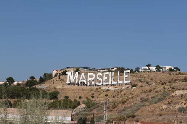 Hollywood-style "Marseille" sign