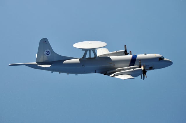 A US Customs P-3 AEW on an anti-narcotic mission