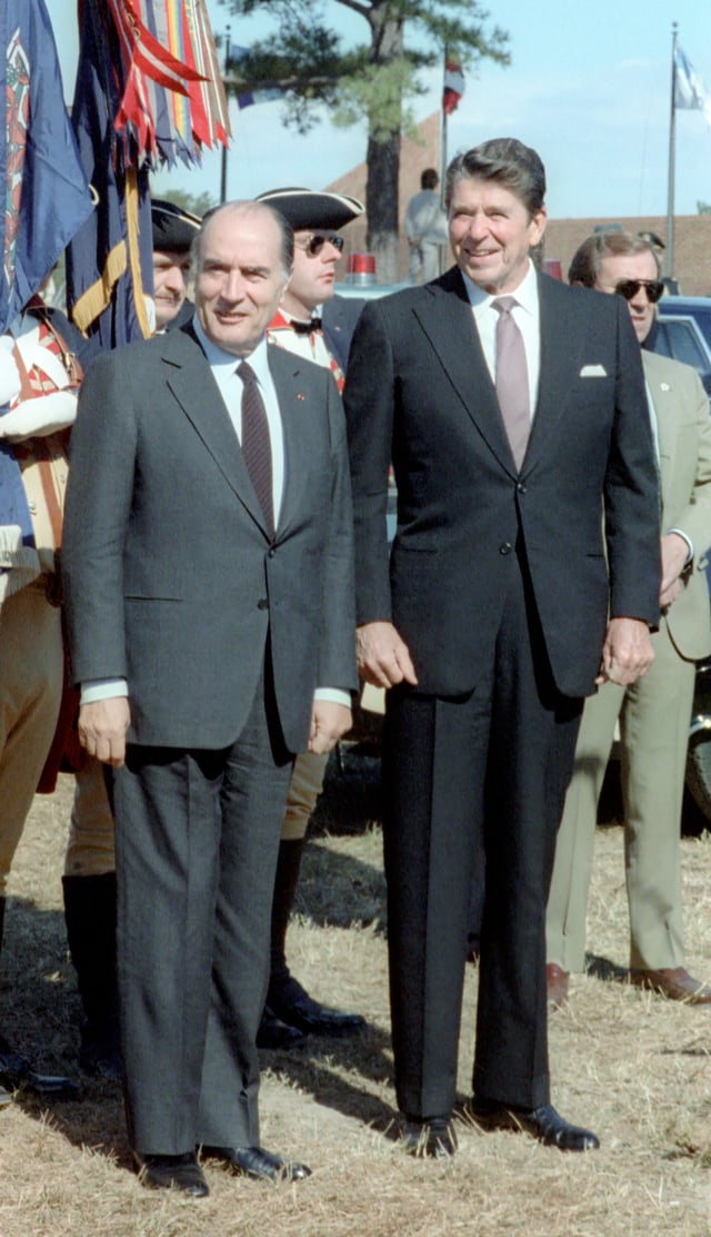 François Mitterrand and Ronald Reagan, 1981