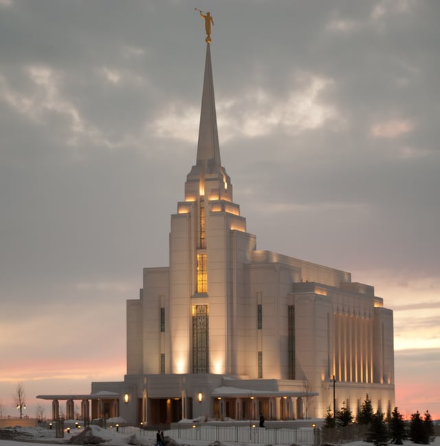 The Rexburg Idaho Temple, located directly adjacent to the BYU–Idaho campus