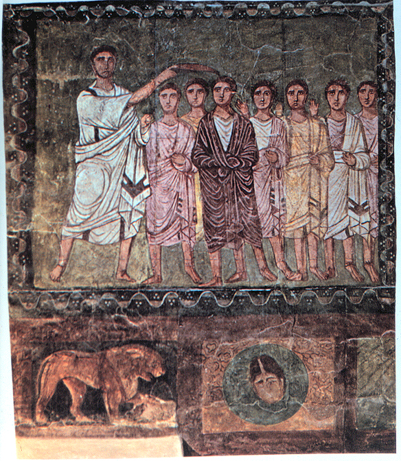 Samuel anoints David, Dura Europos, Syria, 3rd century CE