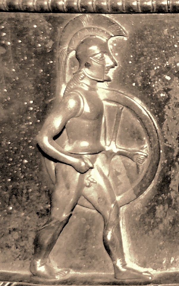 Probable Spartan Hoplite, Vix krater, circa 500 BC.