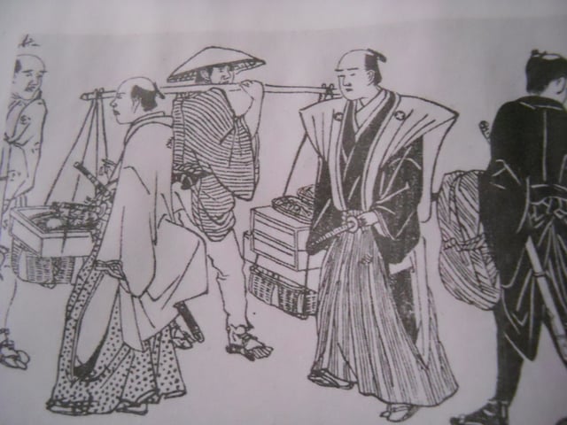 Samurais could kill a commoner for the slightest insult and were widely feared by the Japanese population. Edo period, 1798.