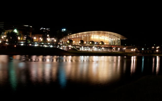 The Adelaide Convention Centre, the first of its kind in South Australia, is situated on the River Torrens. Photo taken in 2007.