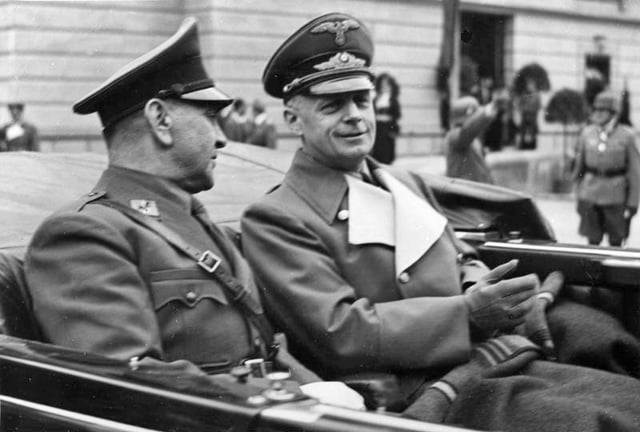 Ante Pavelić (left) and German Foreign Minister Joachim von Ribbentrop in June 1941