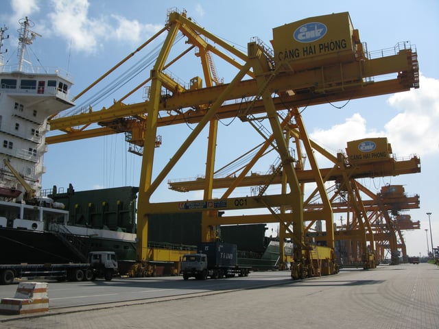 Port of Hai Phong is one of the largest and busiest container ports in Vietnam.
