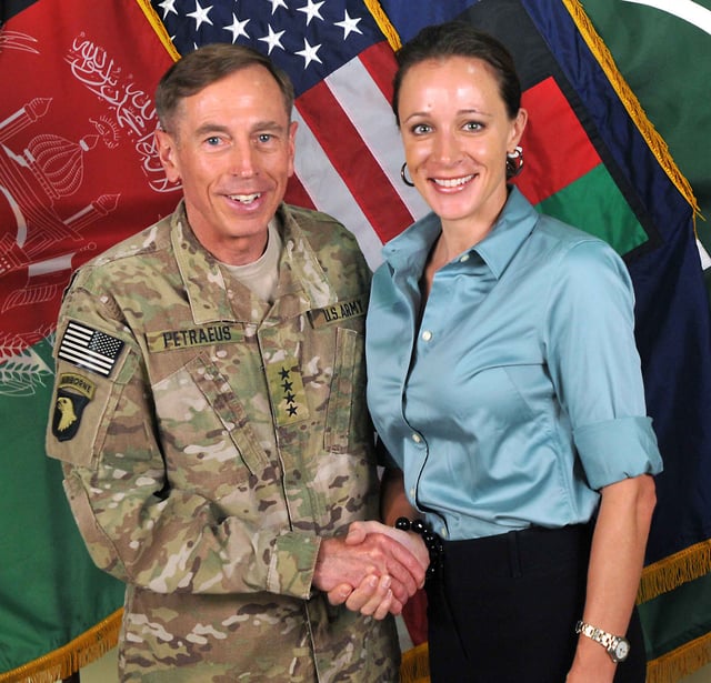 Petraeus with Paula Broadwell in July 2011