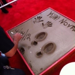 Novak was honored in a handprint and footprint ceremony at Grauman's Chinese Theatre in 2012.