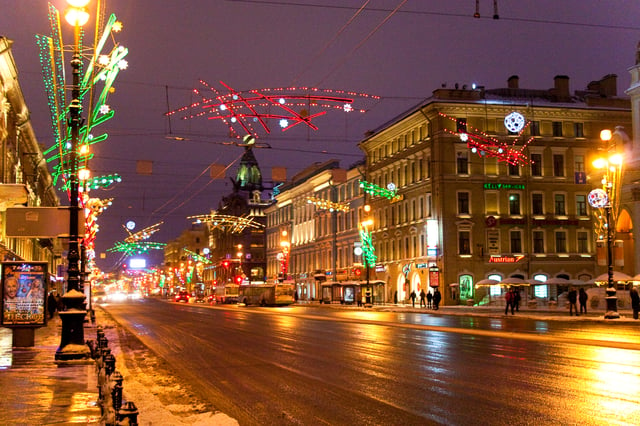 Nevsky Prospect at Christmas.