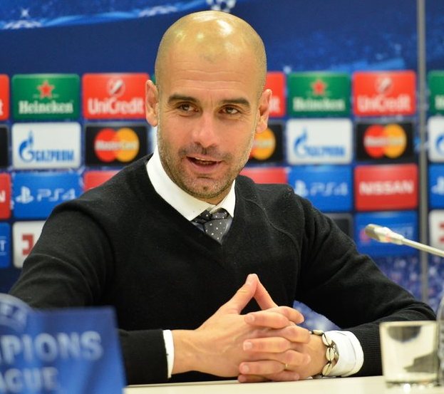 Guardiola during a press conference in 2015