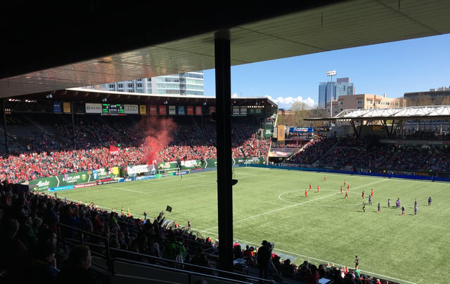 Providence Park during a Portland Thorns FC match