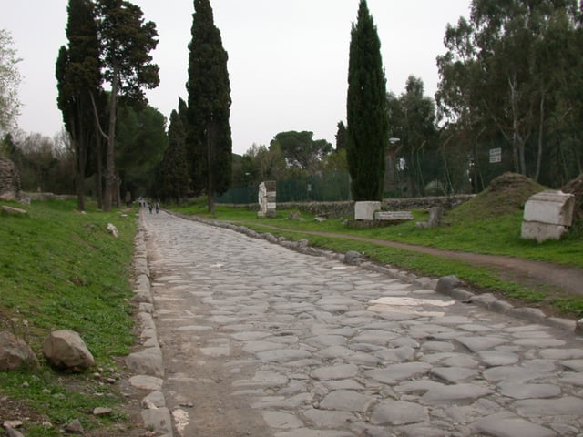 The Appian Way (Via Appia), a road connecting Ancient Rome to the southern parts of Italy, remains usable even today.