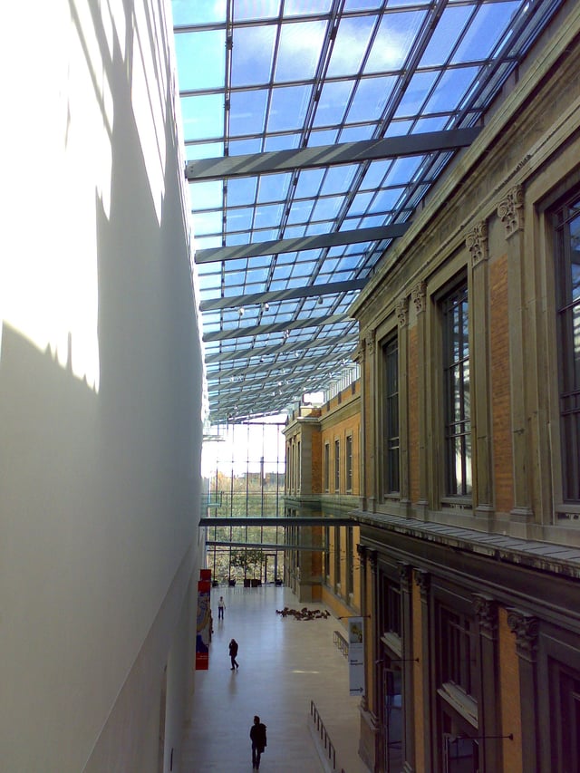 Interior of the National Gallery (Statens Museum for Kunst), combining new and old architecture