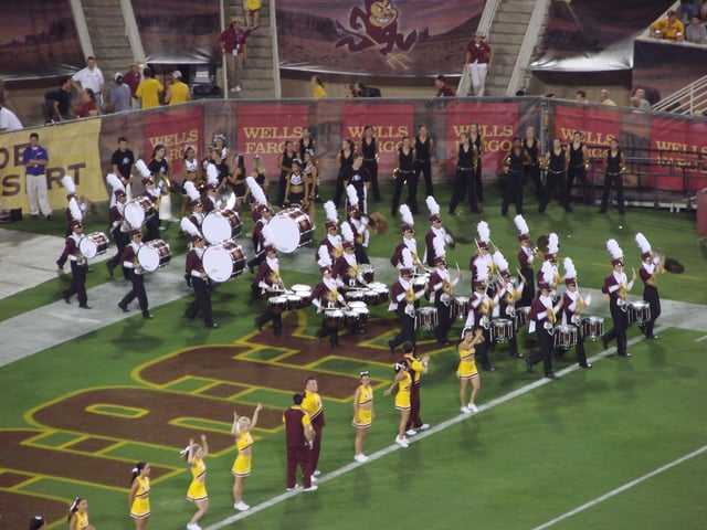 Sun Devil Marching Band Battery, performing the pregame drum cadence in 2007