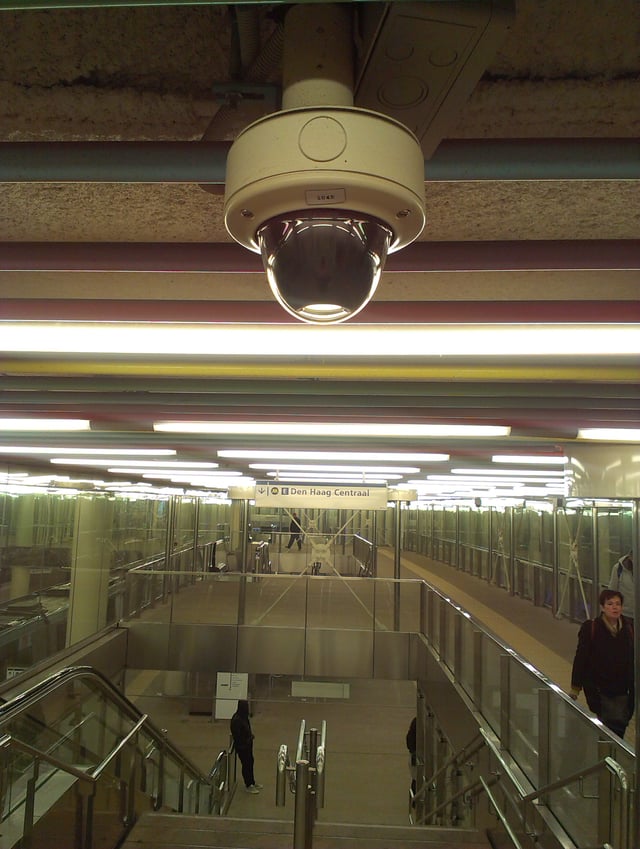 Dome camera in a rail station