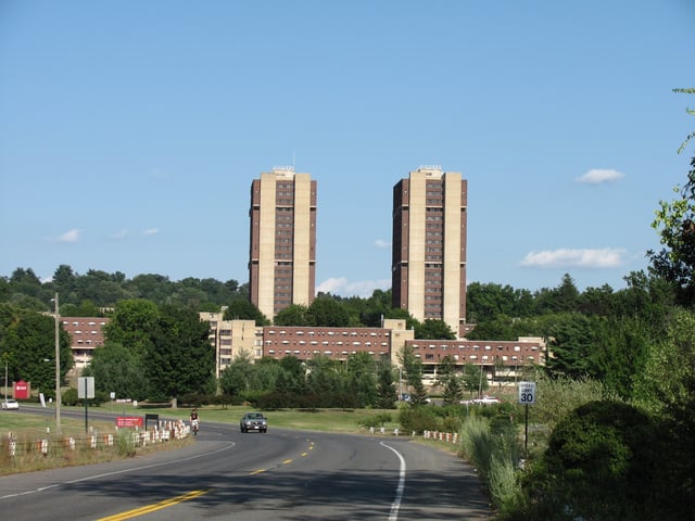 Coolidge Hall and Kennedy Hall, dormitories at the university.